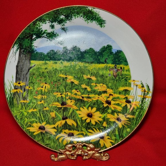 VTG Decorative Plate Royal Windsor Black Eyed Susan Wildflowers of the South Gol - Picture 12 of 12